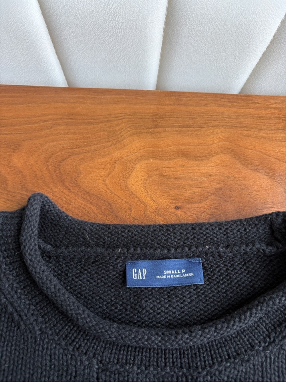 Gap Shrunken Roll Neck Sweater Cotton Black Off White Stripe Size Small - Picture 9 of 11